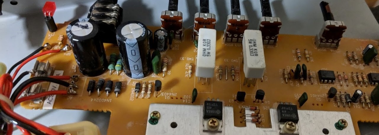 An old bass amplifier PCB